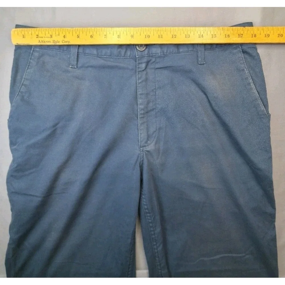 Dockers Mens Flat Front Chino Pants 36x30 Blue Steel Stretch Cotton Straight